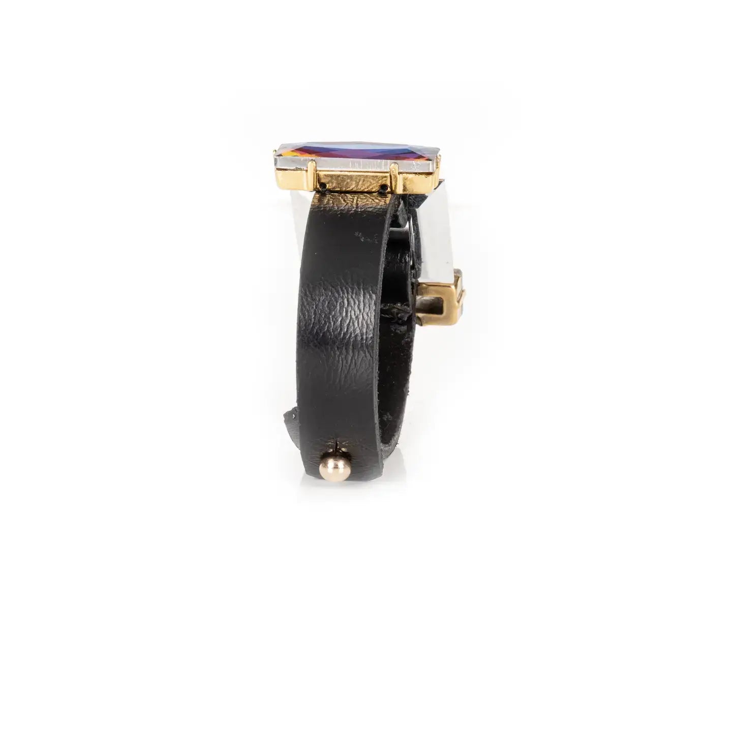 Prism Obsession Geometric Crystal Leather Cuff