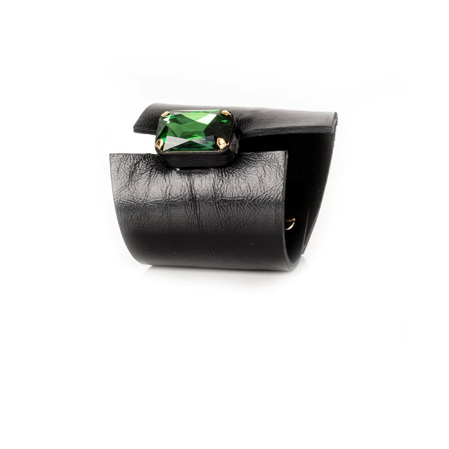 Emerald Dominion Leather Statement Cuff