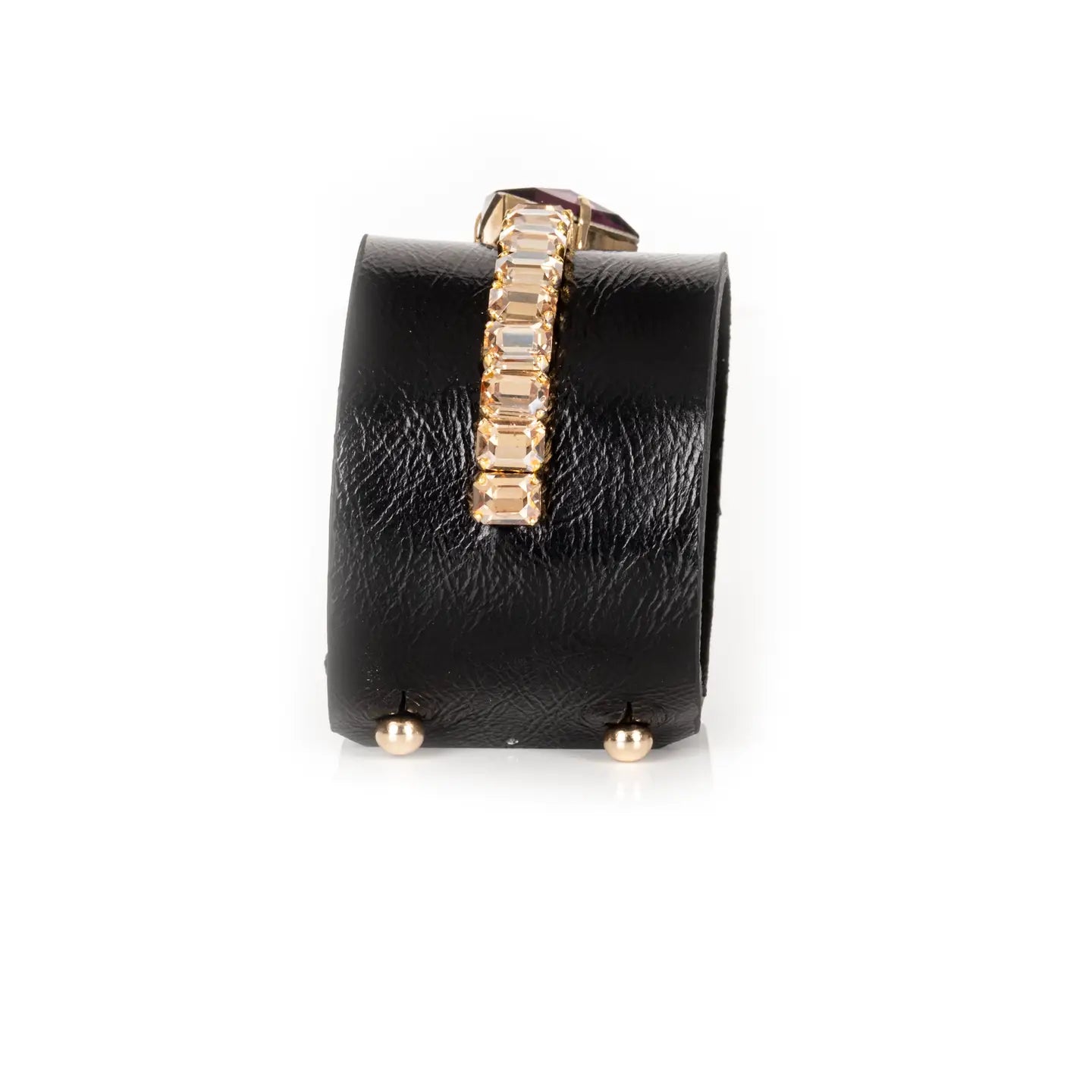 Midnight Empress Crystal Leather Cuff