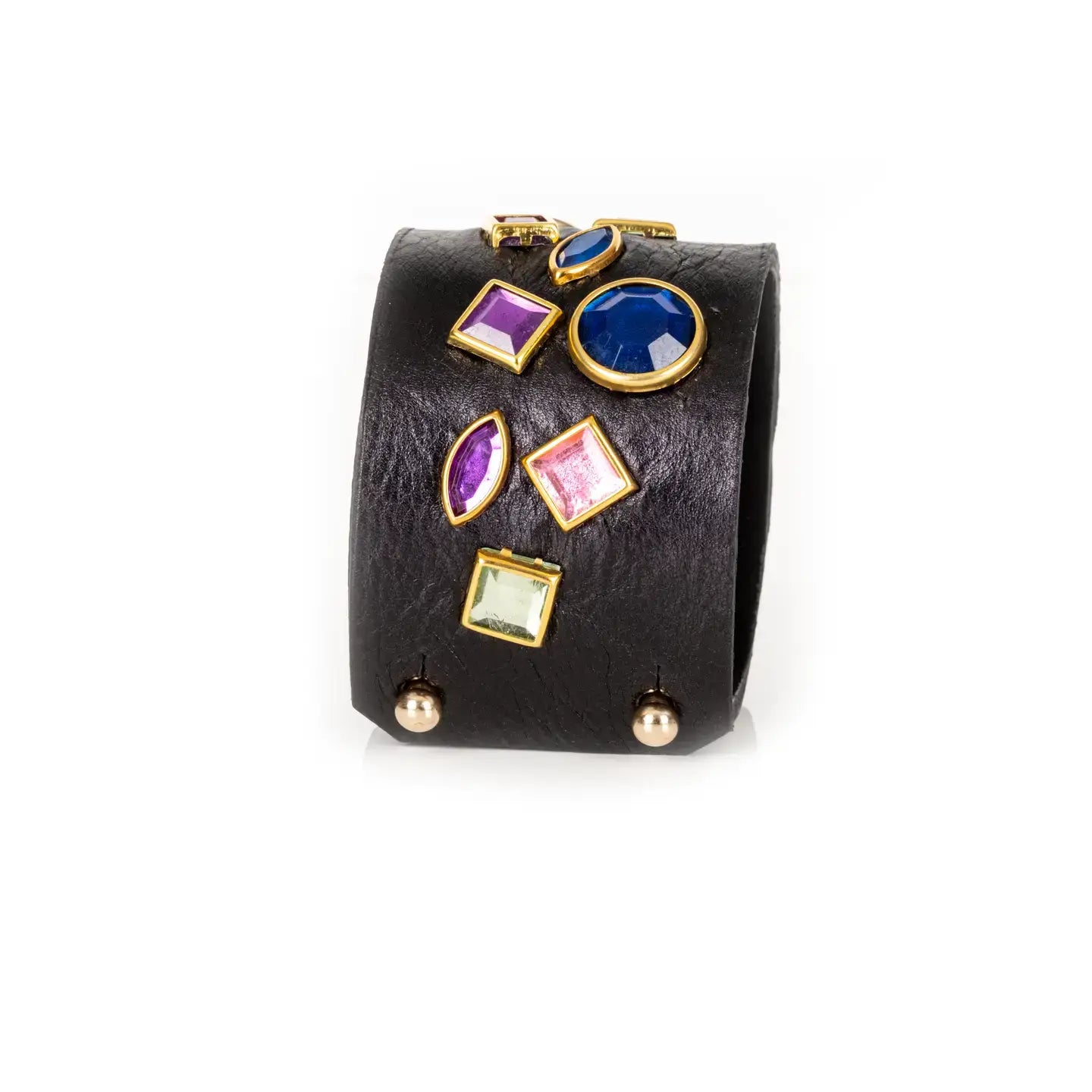 Midnight Mosaic Crystal Leather Cuff