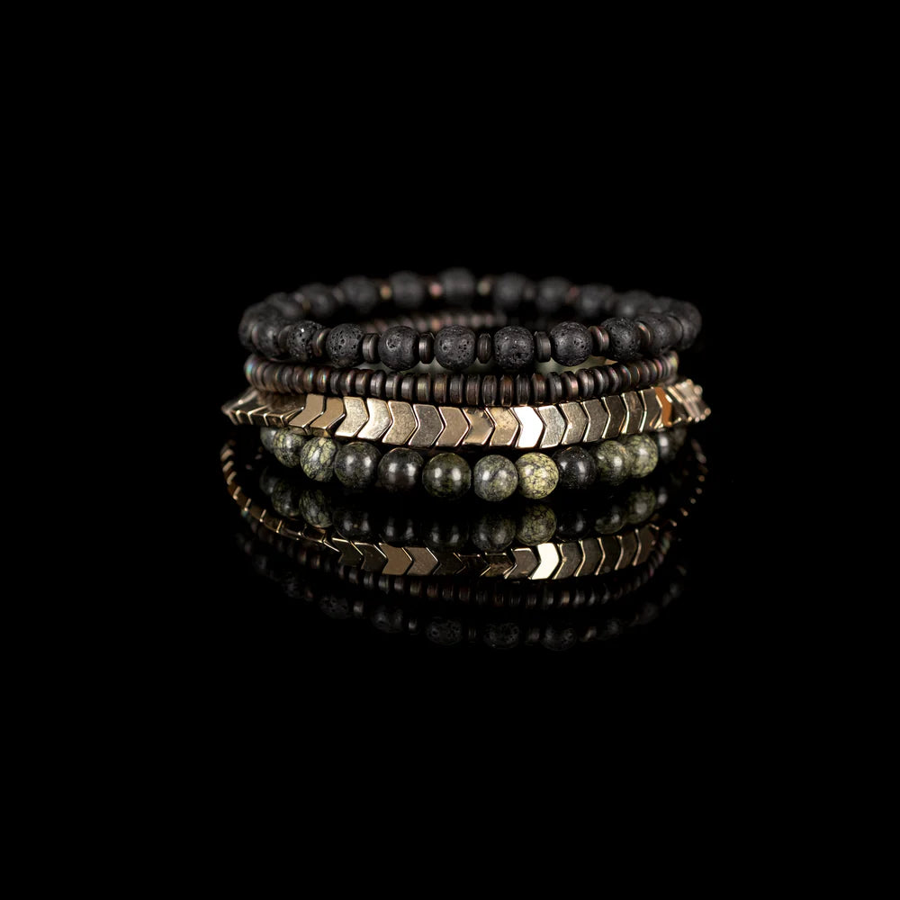 Gold Horizon Layered Bracelet Set