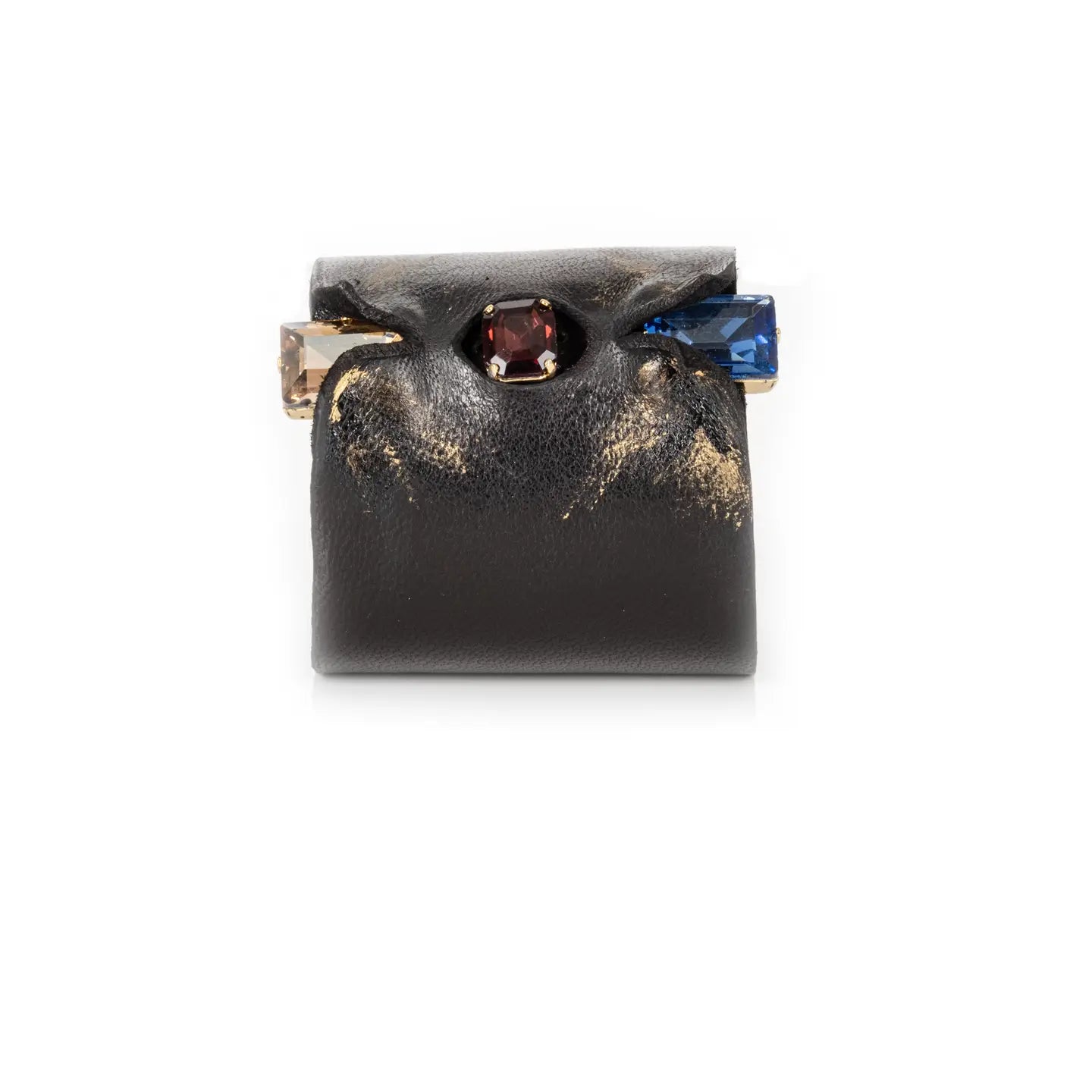 Triarchy Obsidian Crystal Leather Cuff