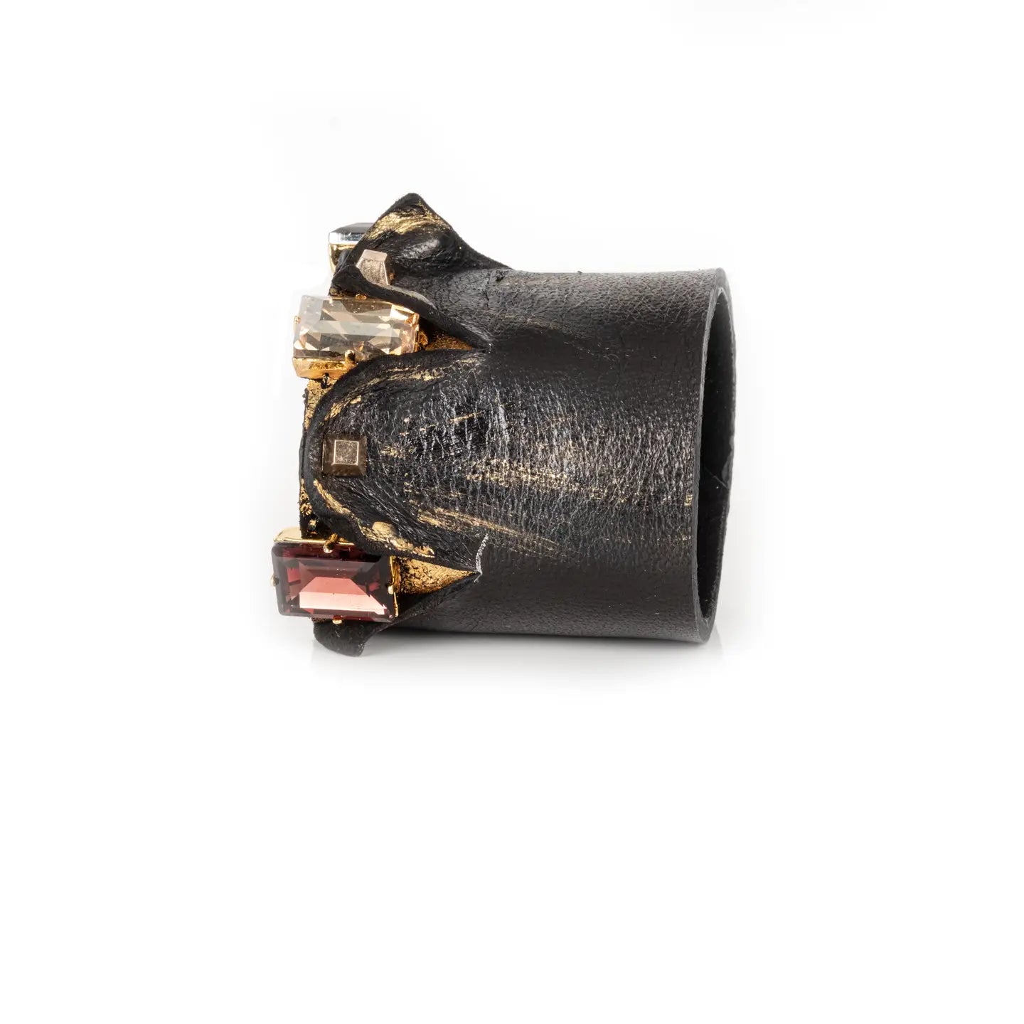 Gilded Ruin Sculpted Leather Cuff