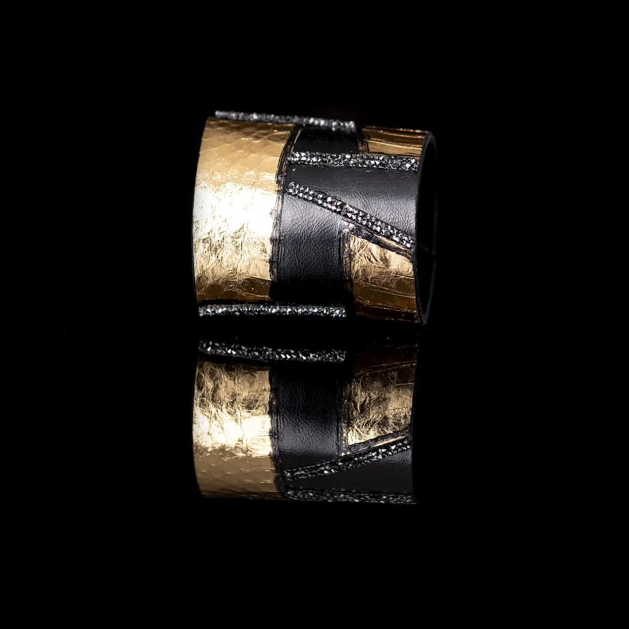 Midnight Empire Gold Panel Statement Cuff
