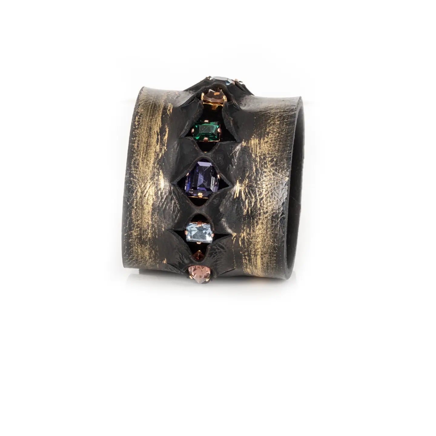 Oracle Relic Multi-Stone Leather Cuff