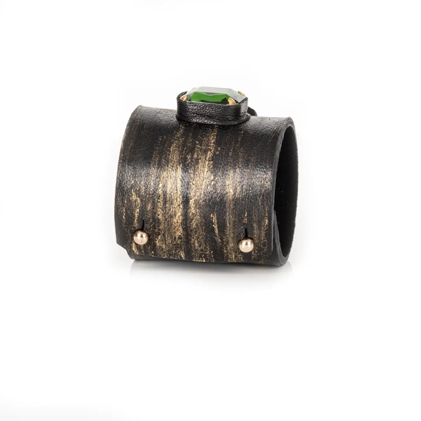 Imperial Ascension Triple Stone Leather Cuff