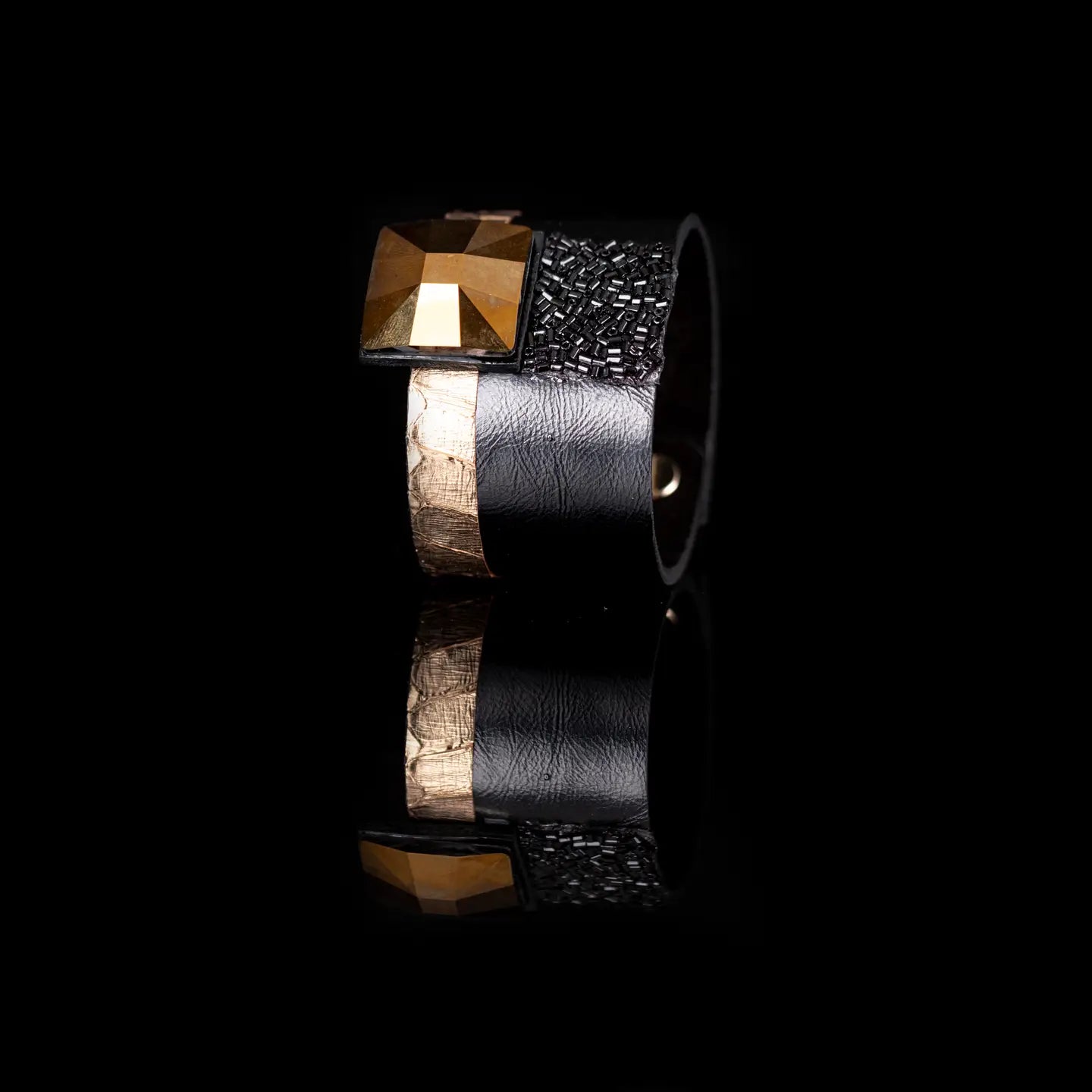 Obsidian Empire Statement Leather Cuff
