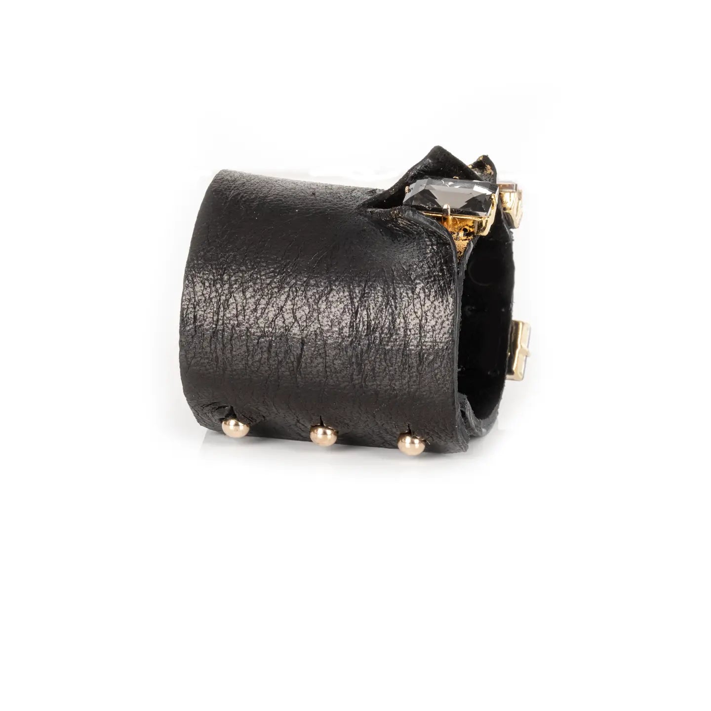 Gilded Ruin Sculpted Leather Cuff