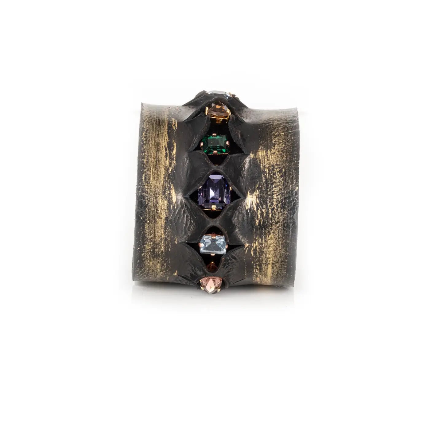 Oracle Relic Multi-Stone Leather Cuff