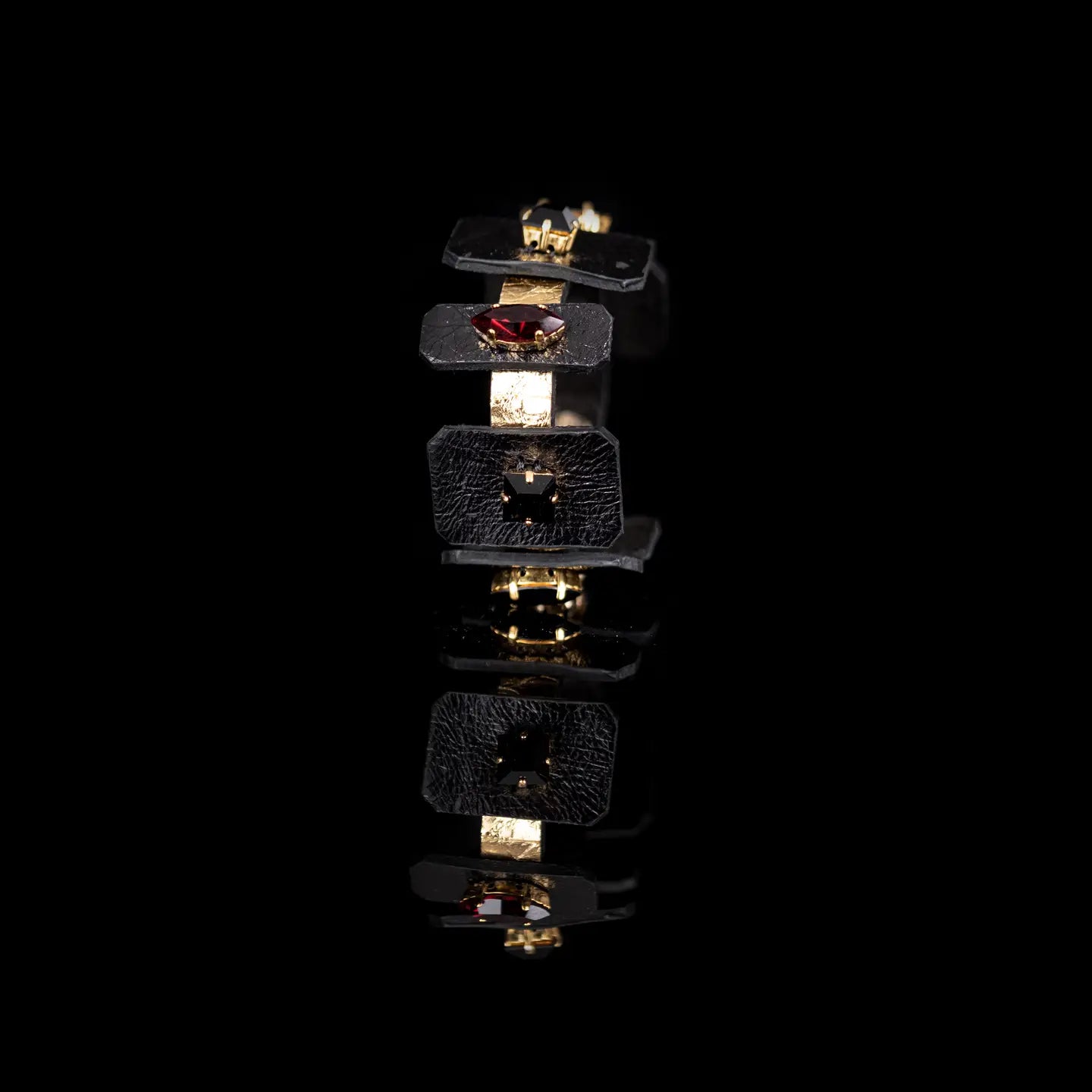 Obsidian Relic Modular Leather Cuff