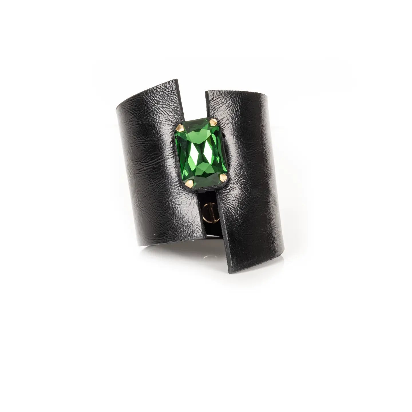 Emerald Dominion Leather Statement Cuff