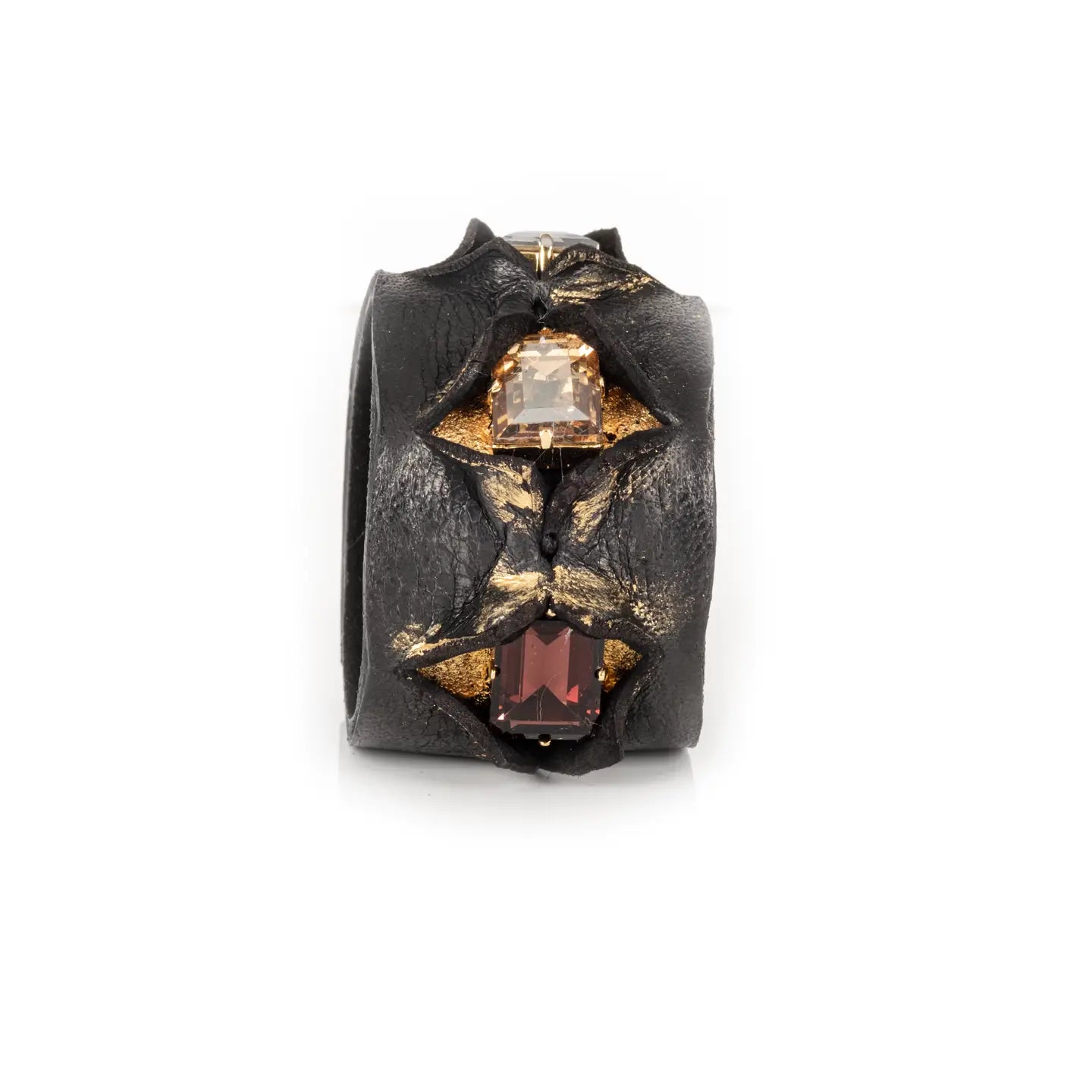 Solar Relic Sculpted Leather Cuff