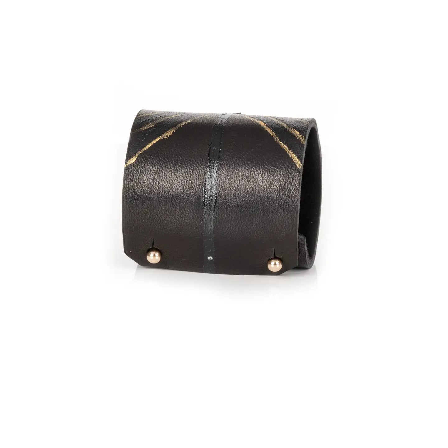 Noir Dominion Sculpted Crystal Leather Cuff